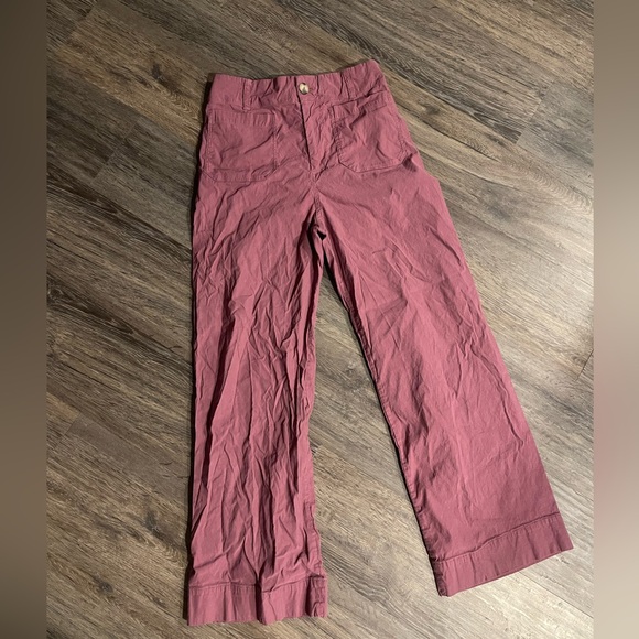 Maeve | Anthropologie | The Colette Wide Leg Pant Linen Blend Patch Pockets 30 - Picture 2 of 6